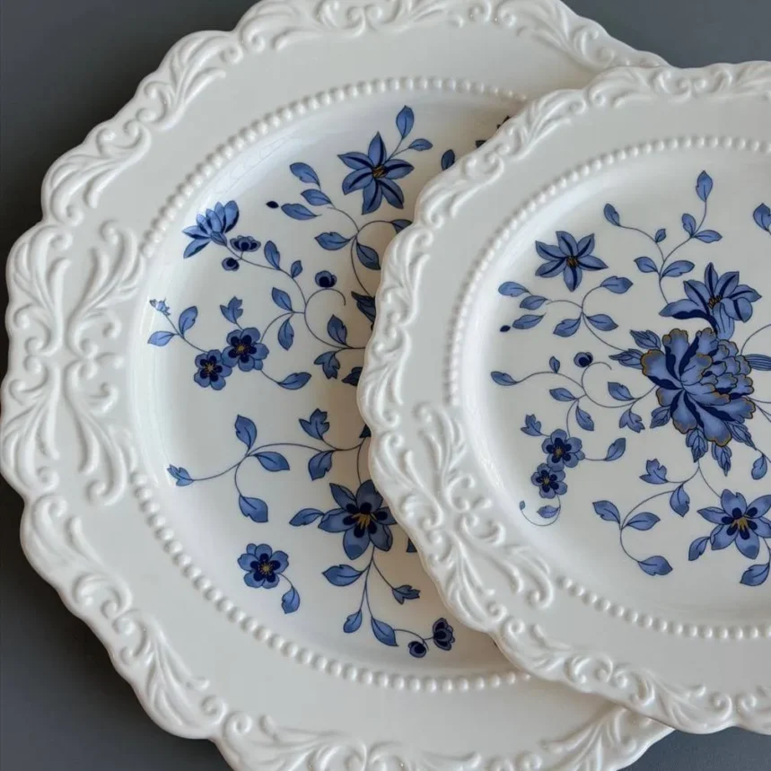 Ceramic by Choi — магазин вінтажної кераміки — Сет з 2-х тарілок з блакитними квітами.