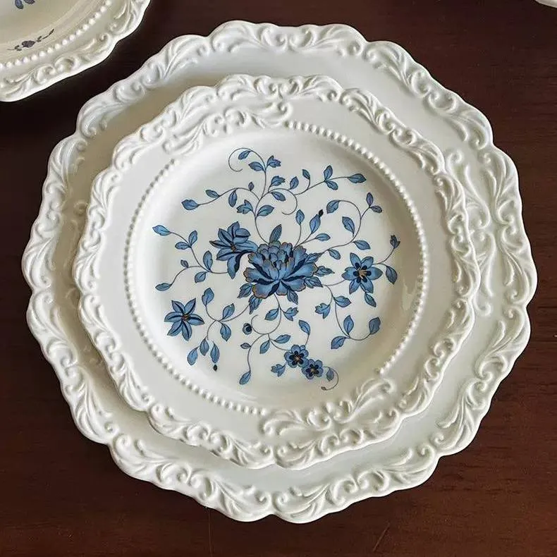 Ceramic by Choi — магазин вінтажної кераміки — Сет з 2-х тарілок з блакитними квітами.